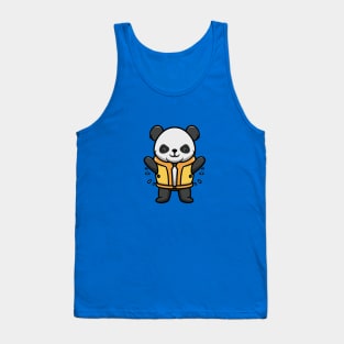 Cute Panda Wearing Lifebelt Tank Top